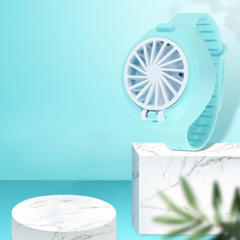 Portable Air Conditioner USB Personal Mini Air Conditioner With 3-Speed With LED Light For Home Office Bedroom BRLZ-52, Light blue