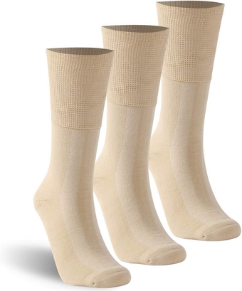 Diabetic Crew Socks Mens Womens Cotton Seamless Cushion Non Binding Top Socks 3/6 Pack