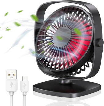 Stroller Fan,20000mAh Portable Fan Mini Desk Oscillating USB Fan Personal Handheld Fan Detachable Rechargeable Battery Powered Fan with LED Lights Power Bank for Bedroom Travel Car Seat Crib Treadmill