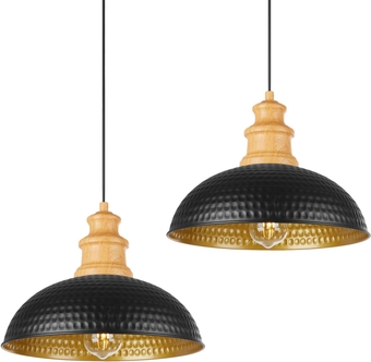 Farmhouse Pendant Lights Kitchen Island, 12 Inch Large Modern Industrial Hanging Lamps Ceiling Mounted with Hammered Metal, Rustic Country Bar Chandeliers for Hallway Entryway Dining Room