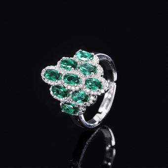 Women Adjustable Rings,Anxiety Ring,Vintage 925 Silver Ladies Ring 3 * 5 mm Ruby Sapphire Emerald Ring Gemstone Cocktail Party Jewelry