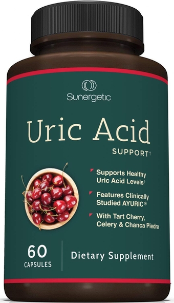 Premium Uric Acid Support Supplement – Uric Acid Cleanse & Kidney Support – Includes Tart Cherry, Chanca Piedra, Celery Extract & Turmeric - Uric Acid Support Formula – 60 Veggie Capsules