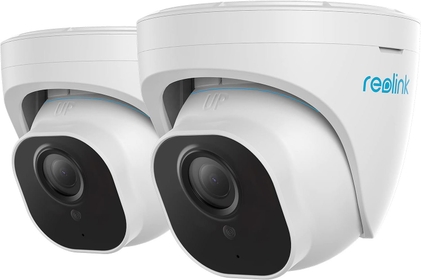 4K Outdoor Cameras for Home Security, IP PoE Dome Surveillance Camera with Human/Vehicle/Pet Detection, 25FPS Daytime, Work with Smart Home, Up to 256GB microSD Card, RLC-820A (Pack of 2)