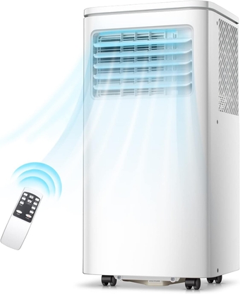 8,000 BTU Portable Air Conditioners, Air Conditioners for Room up to 350 Sq.ft, Portable AC Unit with Remote/Digital Display/24Hrs Timer/Installation Kits for Home/Office/Dorms, White