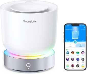 Smart Essential Oil Diffuser with Alexa Voice App Control for Home Office Bedroom, 300ml Quiet Cool Mist Aroma Diffuser with 2 Mist Modes, White Noise, Waterless Auto Off/Alarm