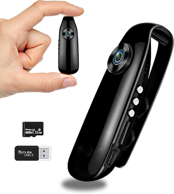 Mini Body Camera with Audio Recording Wearable, FHD 1080P Body Cam, 12MP Photo Taking, Motion Detection, Large Battery, Magnetic Adsorption, Wearable Camera for Lecture/Trip, Bodycam with 32G SD Card