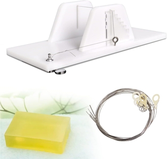 Adjustable Slab Soap Cutter, Acrylic Push Soap Cutter with Single Wire, DIY Handmade Soap Candles Trimming Loaf Cutting Tools, Soap Making Loaf Slicer