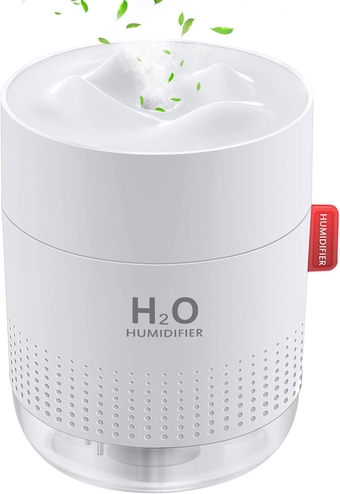 500ml Portable Humidifier, Mini Cool Mist Humidifier with Night Light, USB Personal Humidifier Auto Shut-Off, Ultra-Quiet, 2 Spray Modes, Suitable for Home Baby Bedroom Office Travel (White)