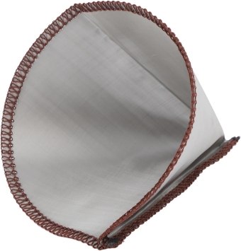 Reusable Coffee Filter Cone Shape Fine Filtering 304 Stainless Steel Paperless Mesh Coffee Filter (L for 3 to 4 Cups)