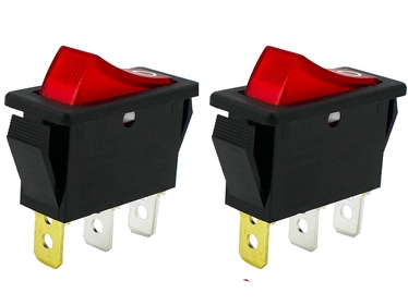 （Pack of 2 ）120927-24 120 Volt 3 Prong Plug On/Off Rocker Switch Lighted fits Electric Fireplaces FMI Desa 29-159-1 Heater Switch 28785