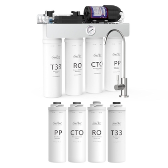 T1-400UV Reverse Osmosis System, Comes with Extra 4 Replacement Cartridges Filters