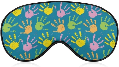 Colorful Abstract Hand Paint Splatter Eye Sleep Mask, Super Soft Eye Masks with Adjustable Strap, Ultimate Sleeping Aid, Blindfold, Relax & Relieve Your Fatigue, Puffy Eyes