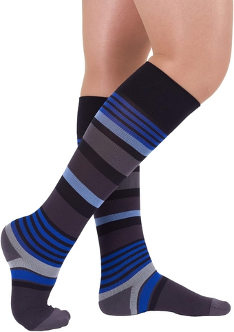 Motley Stripe 15-20 mmHg Graduated Compression Socks for Women & Men