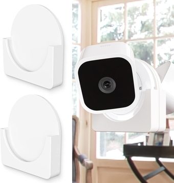 2 Pack Wall Mount Fit for Blink Mini Camera, Window Mount with Strong Adhesive Tape Holder Stand Fits for Blink Mini Indoor Camera, Easy to Install, No Screws Bracket Stand,2 Pcs,White Tape