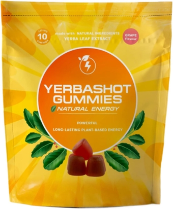 Energy  - Natural Yerba Mate and Guarana Caffeine Chews for Instant Energy, Organic, Healthy Vegan Fast Fuel  Boost. B12, B1, Taurine, Lysine. 10 Pack, Grape Flavor