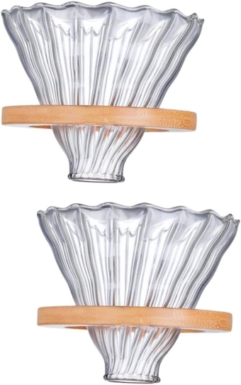2 Sets Coffee Pot Filter Home Coffee Filter Pour over Coffee Maker Coffee Maker Filters Coffee Filter Holder Coffee Strainer Coffee Filters Coffe Filter Glass Accessories Punch