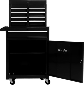 5-Drawer Rolling Tool Box, High Capacity Tool Storage Chest, Lockable Wheels, Adjustable Shelf & Anti-Slip Liner, Detachable Tool Box Organizer, Rolling Tool Cart for Garage Workshop