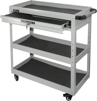 3 Tier Rolling Tool Cart -up to 450lb Load, Utility Cart with Wheels Height Adjustable Rolling Cart Industrial Service Tool Cart with Drawers Organizer for Warehouse Garage Garden Workshop