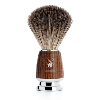 ÜHLE RYTO Pure Badger Shaving Brush | High-Grade Steamed Resin Handle with Chrome Accents | Luxury Shave Accessory for en