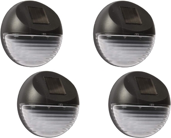 Solar Powered Wall Lights 4 Pack Solar Power Fence Lights Outdoor Solar Stair Lights 2 LED Step Light Wall Mount Garden Path Step Lights for Garden Fence Walkways Stairways Path Pathway