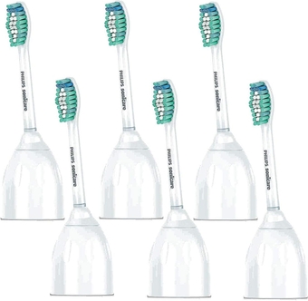 Philips Sonicare HX7023/64 (6 Pack) Slim Angled Neck E-Series Replacement Brush Heads | Screw-On Design | Compatible with Series Elite, Essence, CleanCare, Xtreme & Advance - (6 Pack)