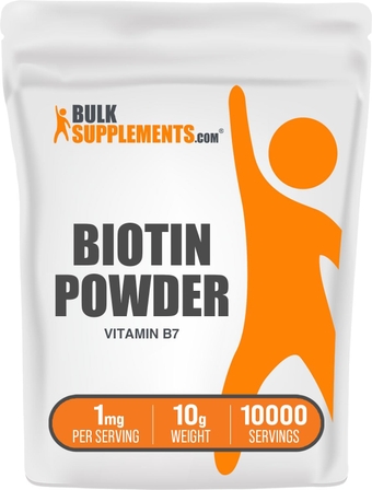 Pure Biotin Powder - Vitamin B7, Biotin Supplement, Biotin Vitamins for Hair Skin and Nails - Pure & Gluten Free, 1mg per Serving, 10g (0.35 oz), Pack of 1