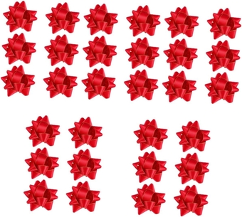 30 Pcs Christmas Star Flower Mini Bows Wedding Garland Red Bow Big Bows for Present Christmas Tree Topper Bows Christmas Ornament Bow Gift Wrapping Bow Gift Bows Polyester Large