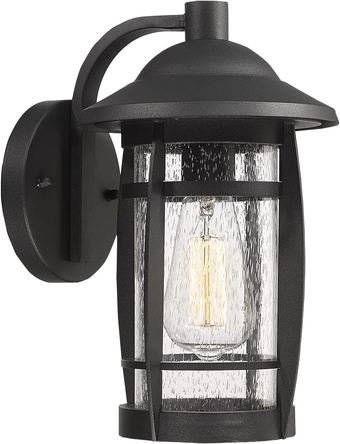Outdoor Lights Fixtures Wall Mount, Outdoor Wall Lantern with Seeded Glass Waterproof Outside Exterior Wall Sconce Lights Fixture for House, Front Porch, Patio, 1 Pack
