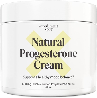 Natural Progesterone Cream for Women – Micronized Bioidentical Progesterone Cream from Wild Yam for Menopause Relief & Optimal Balance (4 oz.)