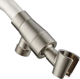Metal Shower Head Holder for Hand Held Showerhead, Adjustable Bracket, Shower Arm Adapter, Universal Shower Arm Mount, Brushed Nickel Finish