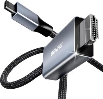 USB C to HDMI 6 Feet Cable [4K@60Hz, Aluminum Shell, Nylon Braided], Thunderbolt 3/4 Compatible with iPhone 15 Pro/Max, MacBook Pro/Air 2023, iPad Pro, Surface Book 2, Galaxy S23 and More