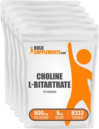 .com Choline L-Bitartrate Powder - Choline Powder - Cognitive Support Supplements - Choline Supplements - Liver Focus Supplement - Choline Bitartrate Powder (5 Kilograms - 11 lbs)
