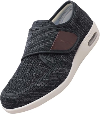 Bandage Shoes for Men and Men Extra Wide Shoes,Wide Fit with Adjustable Closure for Ladies Lightweight Closed Toe House Shoes for Homes,Hospitals,Rehabilitation Facilities,Dark Grey▁46
