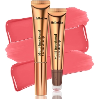 Liquid Blush Beauty Wand, Cream Blush for Cheeks with Cushion Applicator, Natural Dewy Finish Smooth Liquid Blush Wand, Blendable Lightweight Long-Wearing Blush Stick Makeup (#04 Blush Cherry Red)