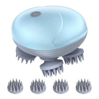 ORAI Electric Cat Massager, Handheld Pet Head Massager, Electric Scalp Massager for Dogs and Cats, with 4 Massager Heads, 96 Massage Nodes, Waterproof Design, for Dog Cat Pet Body Relaxation