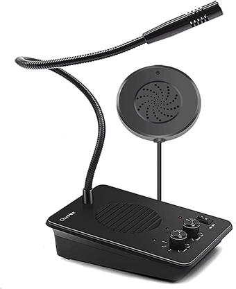 Window Speaker Intercom System Dual Way Anti-Interference Intercommunication Microphone Talk Through Glass,Voice Intercom System for Bunsiness,Bank Counter,Store,Restaurant,Office,Station,School