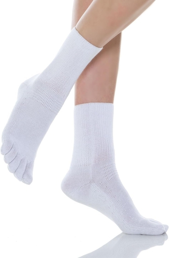 650C Diabetic Crew Socks Unisex, Five Fingers Socks, Seamless, Non Binding for Sensitive Feet, Cotton and Silver
