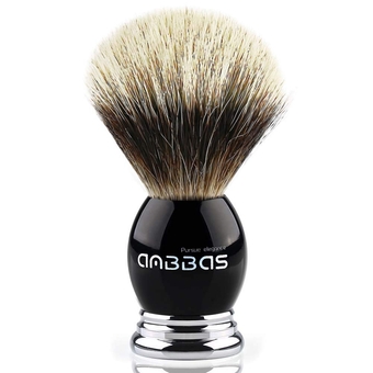 Silvertip Badger Shaving Brush,Black Resin & Alloy Handle for Men Wet Shave,Pure Badger Hair,No Hair Shedding, No Terrible Smell