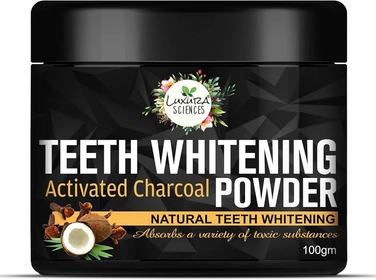 White Activated Charcoal Powder Teeth Whitening Powder with Clove, Mint Extracts. 100 GMS. Refreshing Anti-Inflammatory.