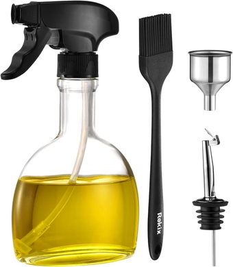 Glass Oil Spray Bottle, 8.8oz Oil Sprayer for Cooking, Large Olive Oil Sprayer, Oil Mister for Air Fryer, BBQ, Kitchen Oil Spritzer, Cooking Spray Bottle Gift Set