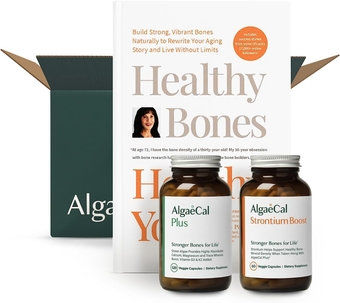 AlgaeCal Welcome Kit - Bone Builder Pack, Plant Based Calcium Supplement & Strontium, Vitamins K2, D3, Magnesium & 16 nutrients for Bone Health + Book Healthy Bones Healthy You! by Lara Pizzorno
