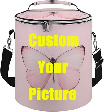 Personalised Photos Large Insulated Cooler Bags - Foldable Insulated Cooling Bag, Custom Insulated Cool Box with Photo Name for Lunch/Picnic/Camping/BBQ/Family Outdoor Activities