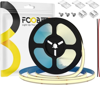 COB LED Strip Light Flexible High Density Uniform Bright Waterpoof IP65 4000K 480LEDs/m 9W/m 16.4FT/5M DC24V 8mm CRI90+ Dimmable LED Tape Light for Home Indoor Decoration NO Power and Controller