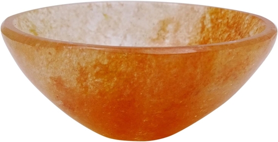 Orange Hand Carved Chalcedony Stone Bowl Energy Generator Spiritual Reiki Healing Stone