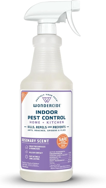- Indoor Pest Control Spray for Home and Kitchen - Ant, Roach, Spider, Fly, Flea, Bug Killer and Insect Repellent - with Natural Essential Oils - Pet and Family Safe — Rosemary 32 oz