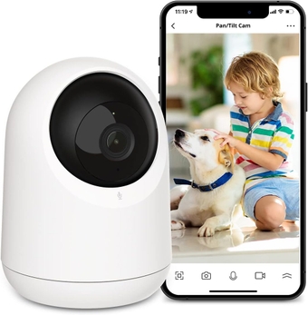 Baby Monitor Indoor Camera, 360-degree 1080P Pan Tilt Smart WiFi(2.4G) Pet Camera for Home Security with Motion Detection, Night Vision, Two-Way Audio, Works with Alexa & Google Assistant
