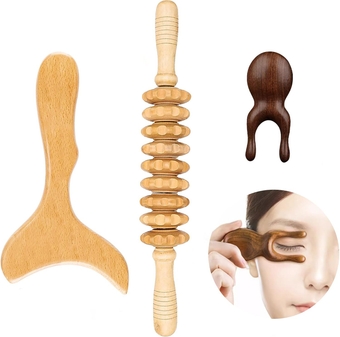 Wood Therapy Massage Tools for Body Shaping, Lymphatic Drainage Massager, Maderoterapia Kit, Cellulite Massager, Muscle Pain Relief Massage Tools