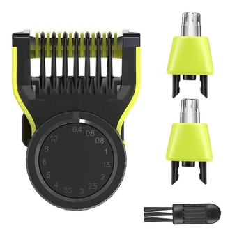 Adjustable Guards Combs 14 Dial Guide Comb Replacement Compatible with Oneblade QP2520 QP2530 Series Model, Detachable Face Stubble Comb with Nose Hair Trimmer