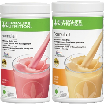 Formula 1 Nutritional Shake Mix - (Strawberry, Orange Cream) 500 Grams Each - Pack of 2 -  Shake -  Protein Powder -  Weight Loss -  Meal Replacement