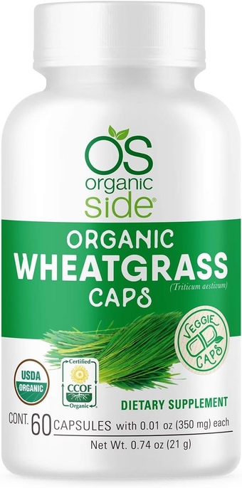 Wheatgrass 60 Capsules - for Energy, Detox & Immunity Support - Certified USDA - Non GMO - Vegan